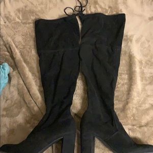 Black knee high boots